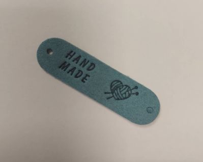 Kis bársony Hand Made címke - petróleum