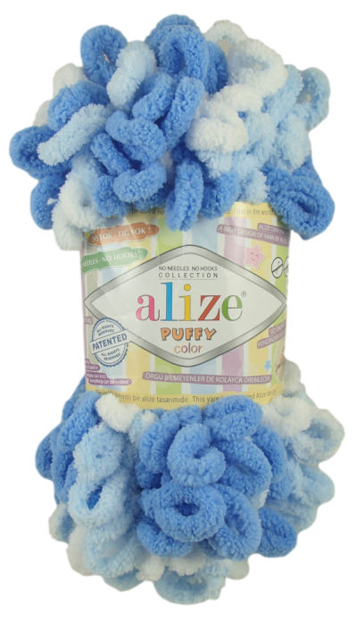 Alize Puffy Color 6370 - rózsaszín, fehér, sürke