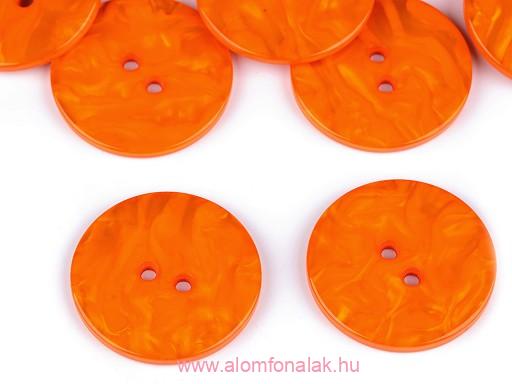 Gyöngyház gomb 38 mm - narancs