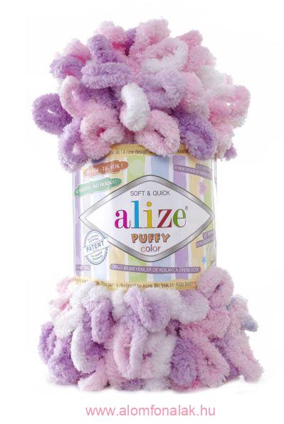 Alize Puffy Color 6051 - lila, fehér