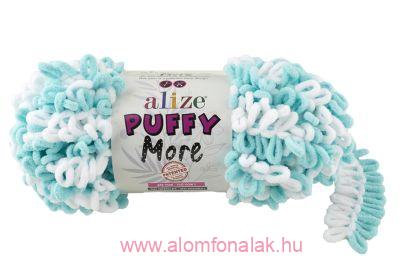 Alize Puffy MORE 6269 - menta, fehér