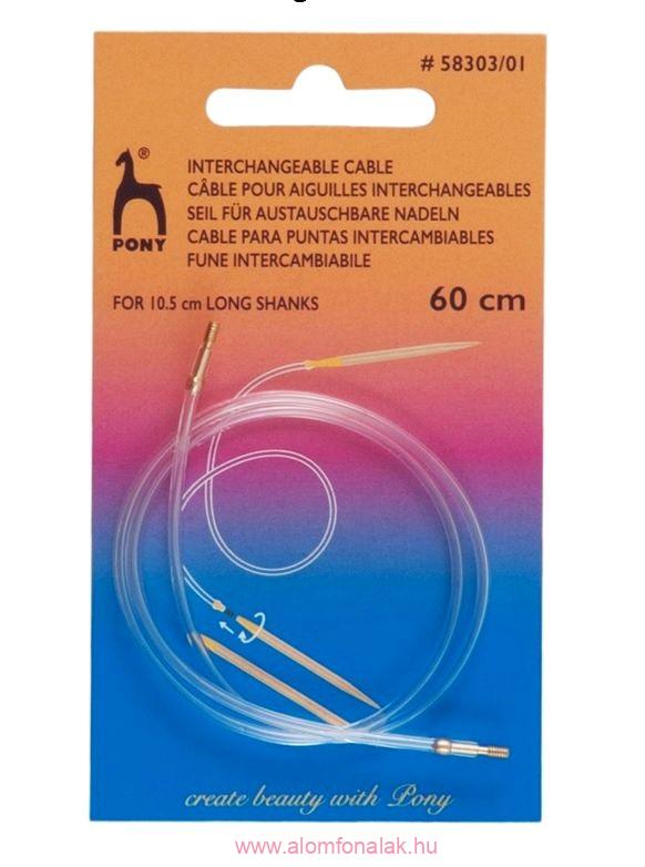 Kábel 10,5 cm-es kötőtűhöz - 60 cm