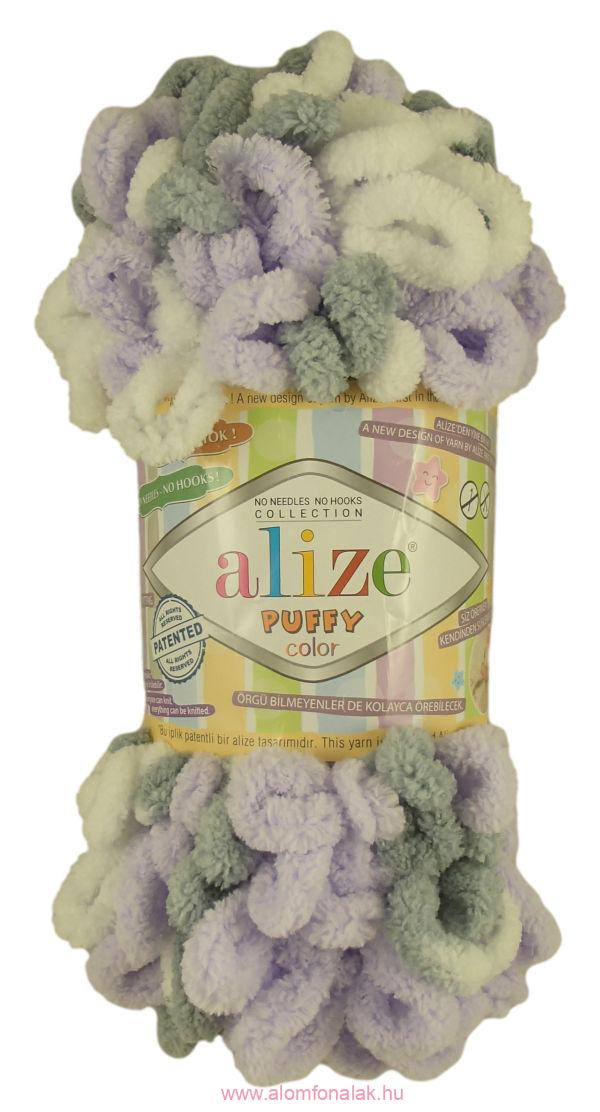 Alize Puffy Color 6372 - lila, szürke, fehér