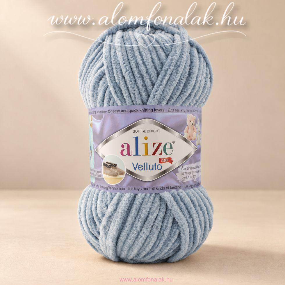 Alize Velluto 428 - közép szürke