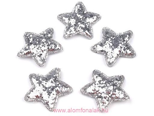 Csillag flitterekkel 35mm - ezüst