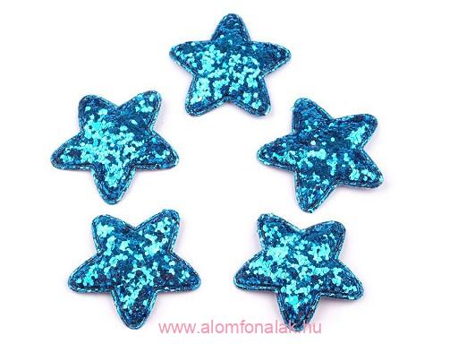 Csillag flitterekkel 35mm - kék