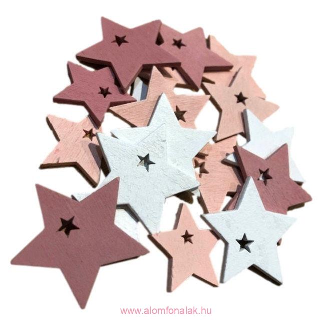 Fa csillagok - rózsaszín/fehér - csomag