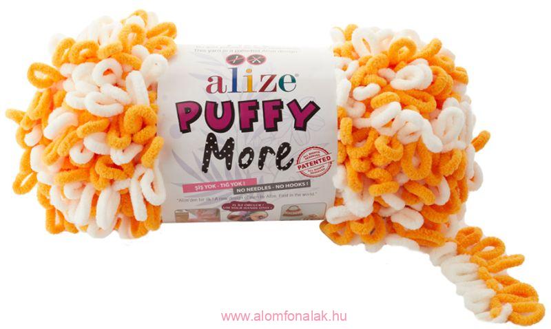 Alize Puffy MORE 6360 - narancs, krém