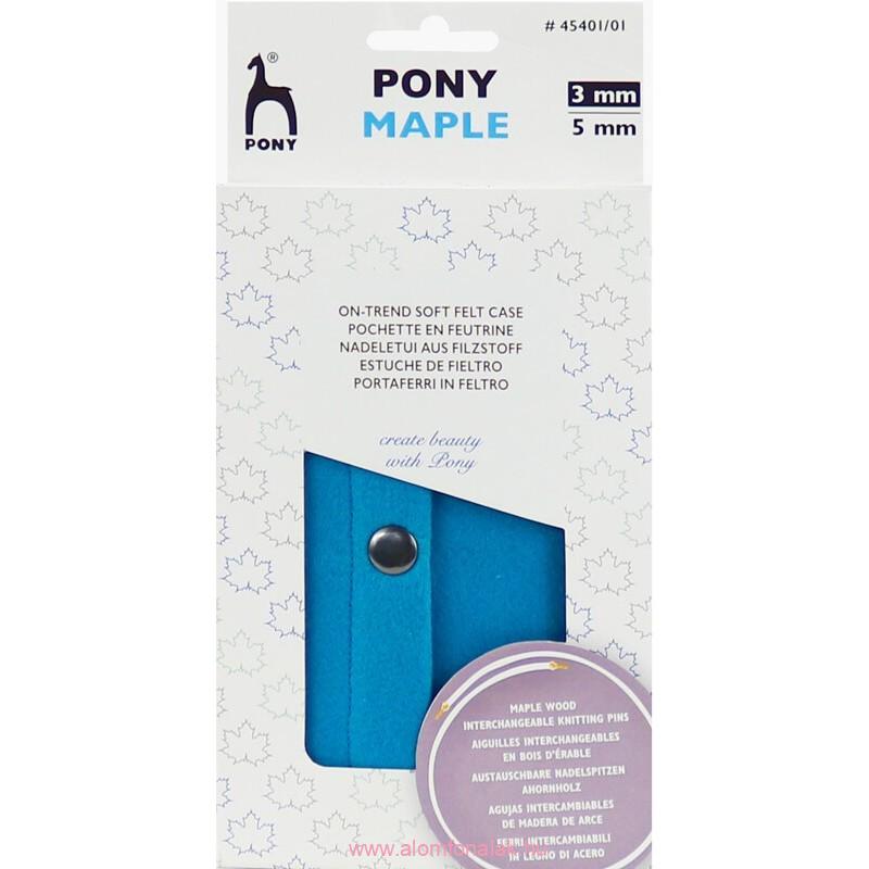Pony Color szett - cserélhető juharfa kötőtük 3-5 mm, nemezelt toklban