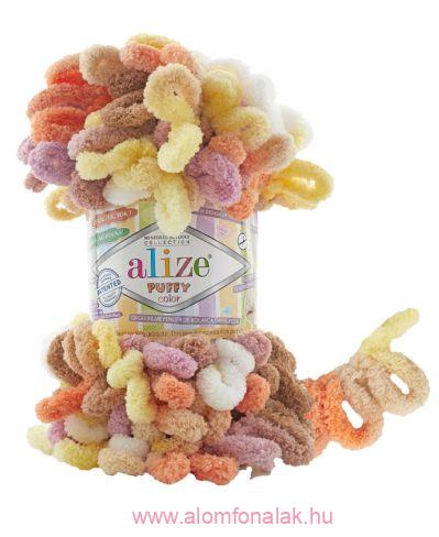 Alize Puffy Color 6531- barna, sárga, narancs