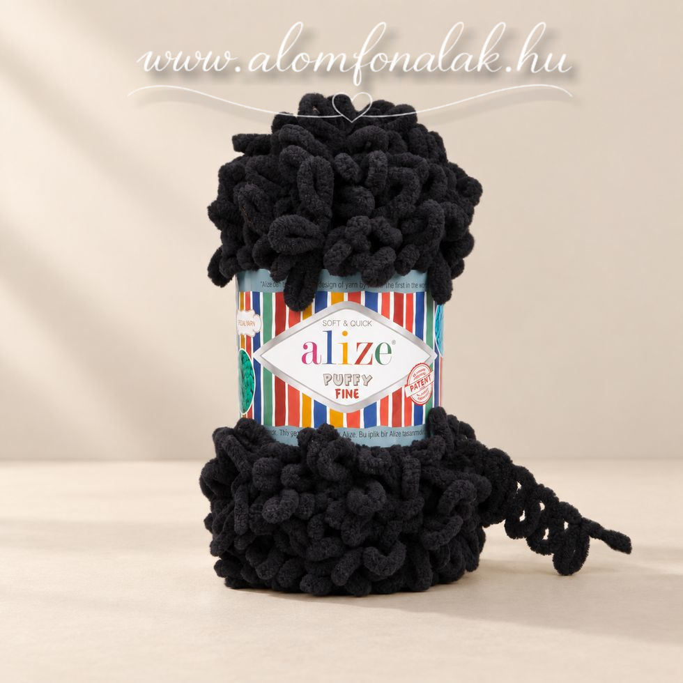Alize Puffy Fine 60 - fekete