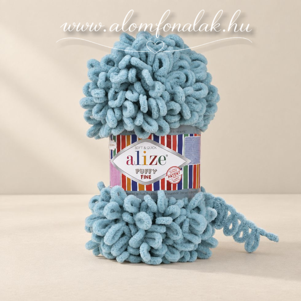 Alize Puffy Fine 414 - azúr kék