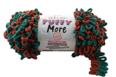 Alize Puffy MORE 6294 - tégla, zöld