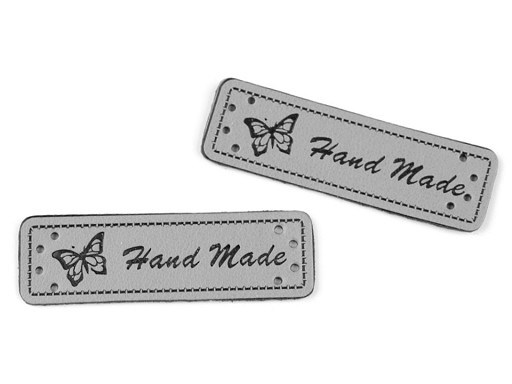 Hand Made címke - szürke