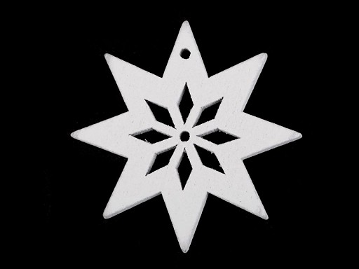 Csillag alakú dísz - fehér - 48 mm