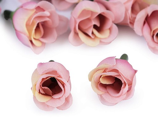 Művirág rózsa 25 mm - világos rózsaszín