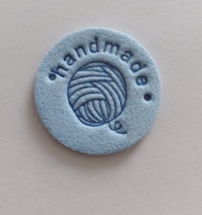 Kör alakú Hand Made címke - kék
