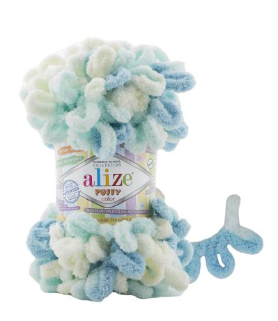 Alize Puffy Color 6461 - kék, krém