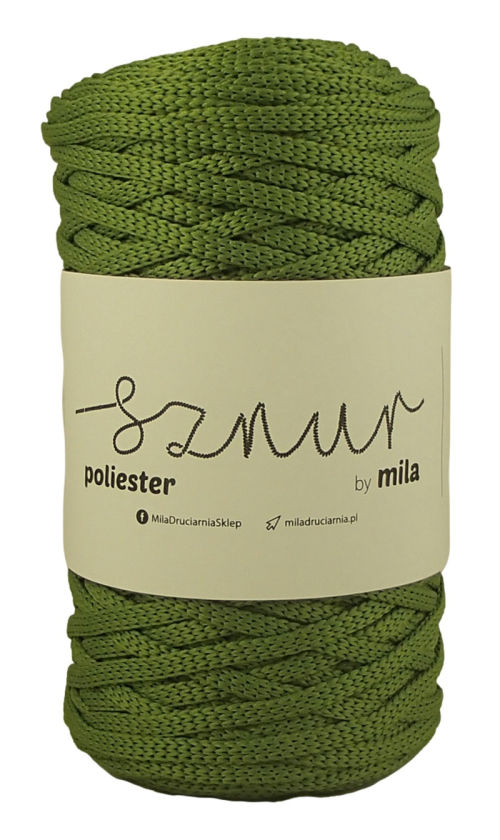 Polyester Sznur 5 mm lapos - 107 zöld