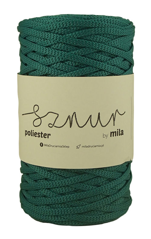 Polyester Sznur 5 mm lapos - 112 smaragd