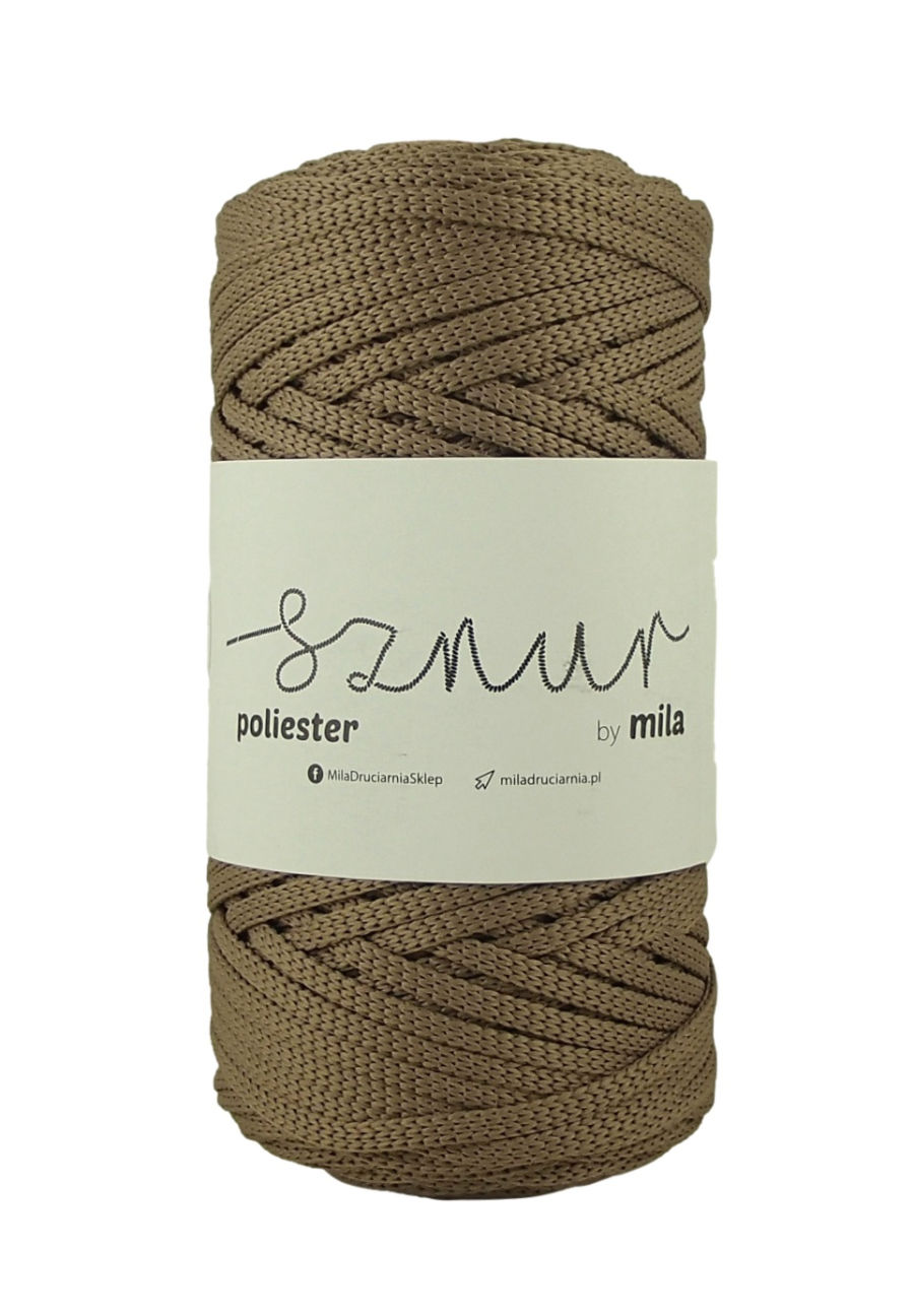 Polyester Sznur 5 mm lapos - 37 mokka