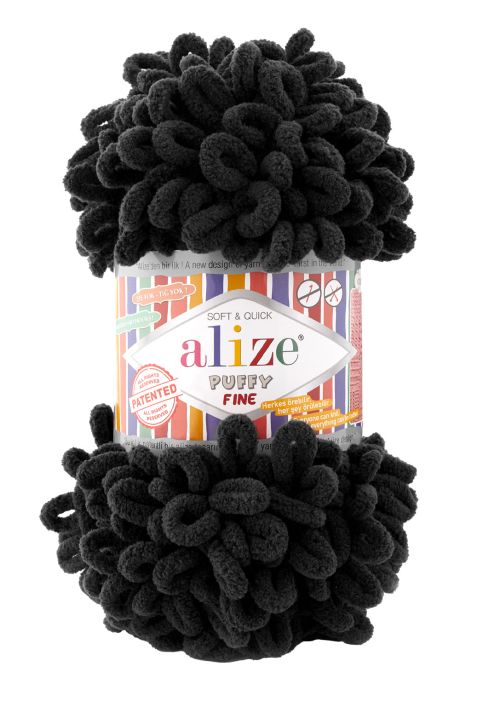 Alize Puffy Fine 1060 - matt fekete