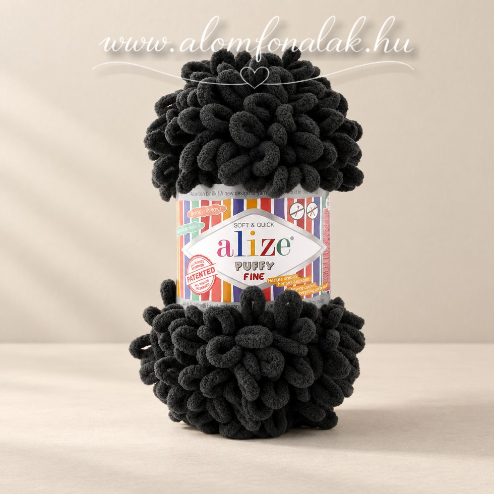 Alize Puffy Fine 1060 - matt fekete