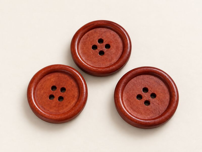 Négylyukú fagomb - 24 mm - cseresznye