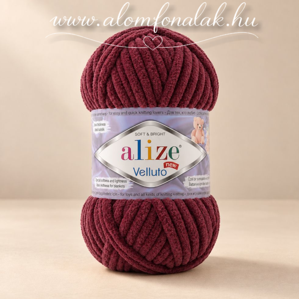 Alize Velluto 933 - bordós-barna